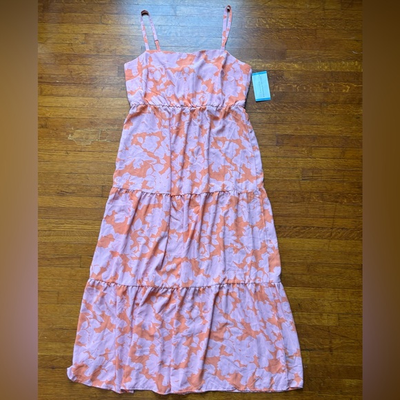 Social Standard By Sanctuary Pink And Orange Smocked Back Maxi Dress L - Picture 5 of 9